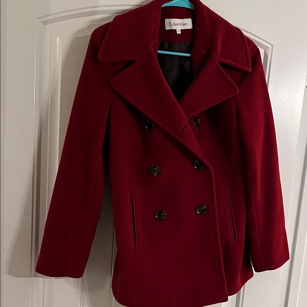 Calvin Klein Women's Burgundy Peacoat